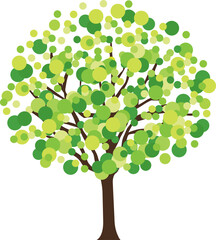 Green tree. Springtime collection. Vector illustration. - obrazy, fototapety, plakaty