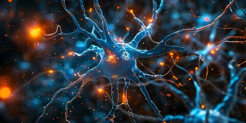 Mapping Neurons in AI Brain Scan to Detect Alzheimer's. Concept Neurological Imaging, Artificial Intelligence, Alzheimer's Disease, Brain Mapping, Healthcare Technology - obrazy, fototapety, plakaty