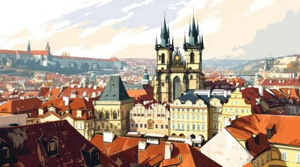 Deurstickers Artistic illustration of Prague city. Czech Republic in Europe. © rabbit75_fot