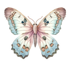 beautiful moth pastel drawing clipart on a white background сreated with Generative Ai