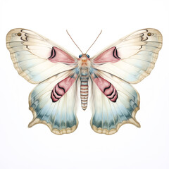 beautiful moth pastel drawing clipart on a white background сreated with Generative Ai