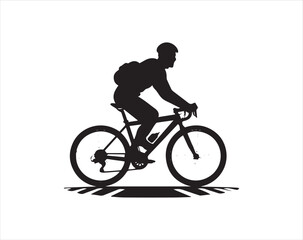 Obraz na płótnie Canvas Silhouette of a cyclist on a white background. Vector illustration