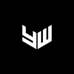 YW letter logo design with black background in illustrator, cube logo, vector logo, modern alphabet font overlap style. calligraphy designs for logo, Poster, Invitation, etc.