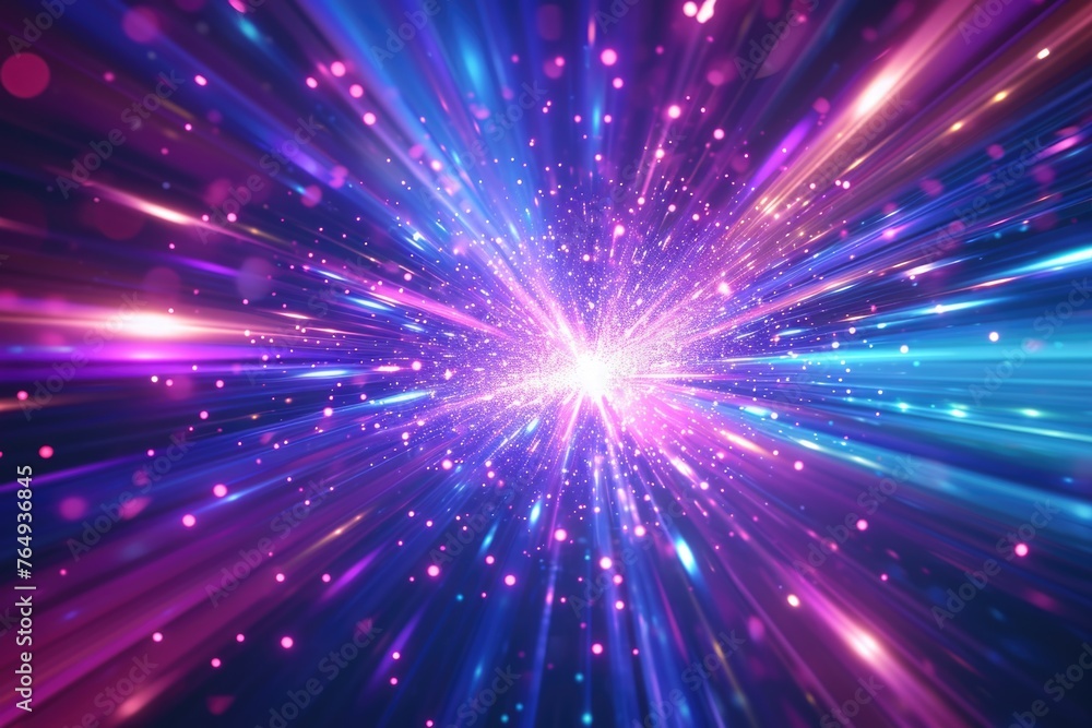 Aufkleber geometric background with purple and blue lines representing data flow and motion.