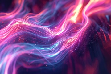 Abstract neon light 3D rendering with vibrant colors