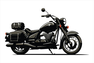 Obraz na płótnie Canvas Beautiful black Motorcycle whait background watercolor clipart illustration