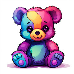 cute colorful teddy bear сreated with Generative Ai