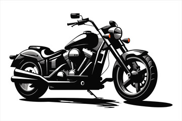 Obraz na płótnie Canvas Beautiful black Motorcycle whait background watercolor clipart illustration