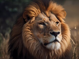 Naklejka premium portrait of a lion high quality image 