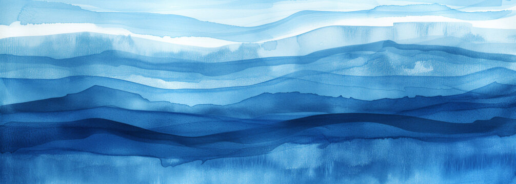 Ocean wave abstract in shades of blue, aqua, and teal, featuring a texture that mimics the motion of water.