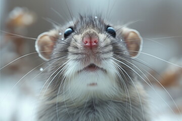 A Hyper-Detailed Rat Close-Up ,  generative AI - obrazy, fototapety, plakaty