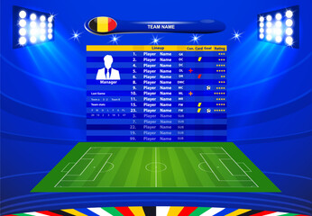 Vector info graphic statistics, score - soccer, football