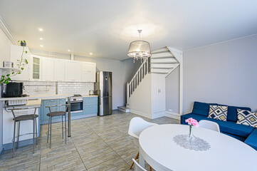 standard interior apartment. living room with sofa