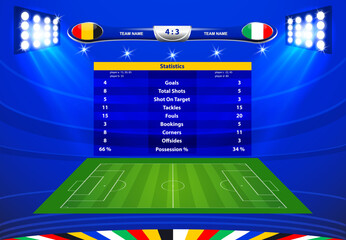 Vector info graphic statistics, score - soccer, football - 764941868