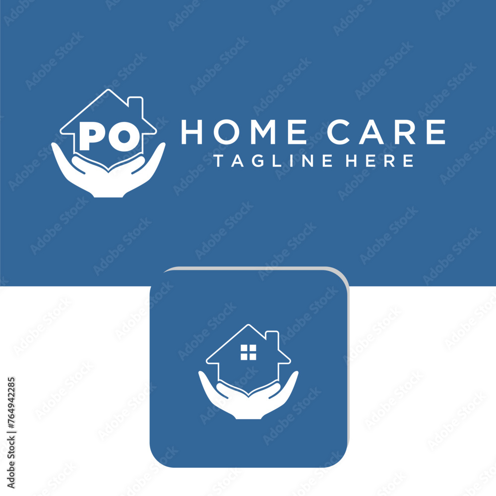 Wall mural PO initial monogram logo for home care design