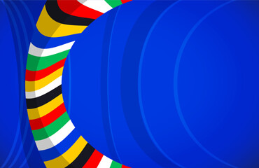 Vector set illustrations of abstract soccer backgrounds,european Football championship 2024.