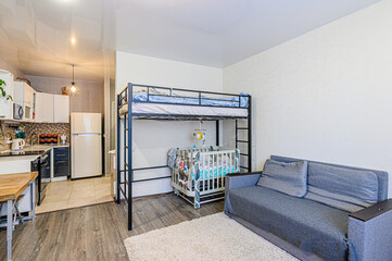 standard interior apartment. living room with sofa