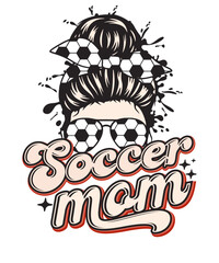 Soccer Mom Soccer Mom Messy Bun T shirt Design