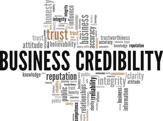 Business Credibility word cloud conceptual design isolated on white background.