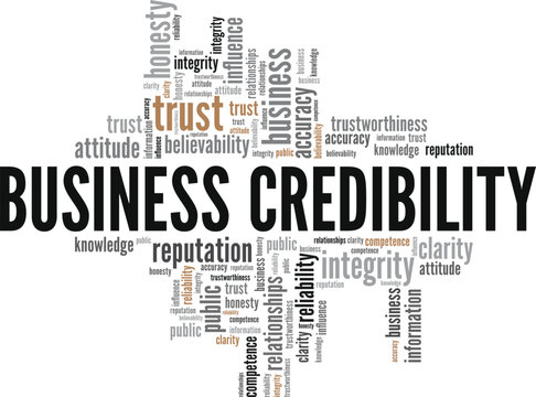 Business Credibility word cloud conceptual design isolated on white background.