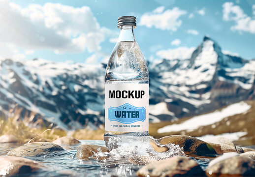Spring Water Bootle Mockup. Ai Generative