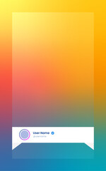 Vertical story template in gradient colors. Social media frame vector illustration.
