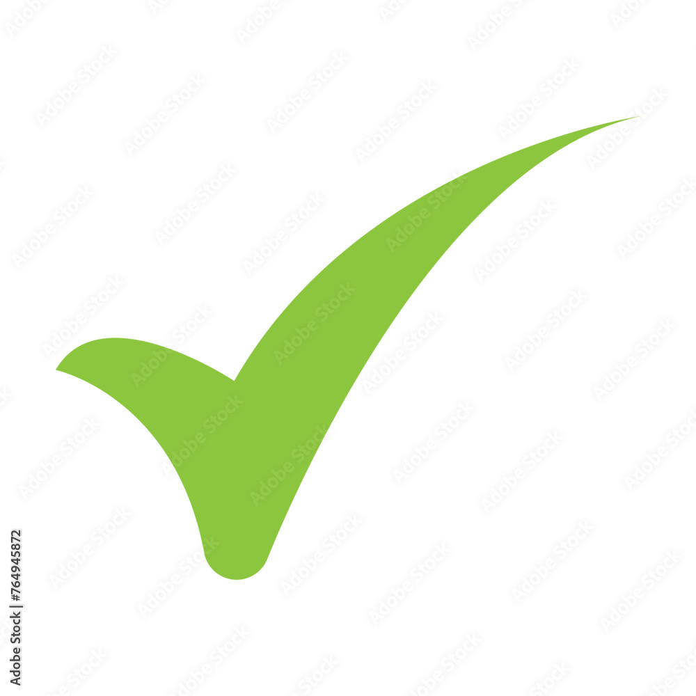 Poster green tick check mark icon vector. symbol for web site computer and mobile vector.