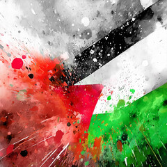 Vibrant flag of Palestine