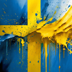 Vibrant flag of Sweden