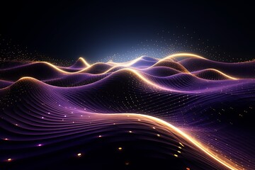 Fototapeta na wymiar Gold and purple waves background