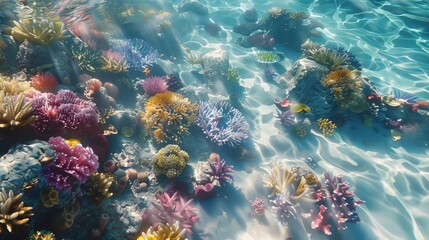 Vibrant Underwater World Colorful Coral Reefs Teeming with Life