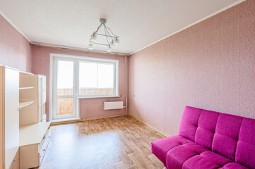 standard interior apartment. living room with sofa