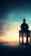 Fototapeta premium islamic lantern background Ideal for ramadhan festive, eid fitr, eid adha, islamic background , cozy, warm, holidays, invitations, and decorations, ratio 9:16px