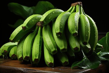 Banana with bunch of ripe green bananas (Turkey Alanya), generative IA