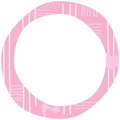 Decorative circle frame with straight lines and abstract shape