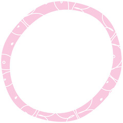 Circle frame with curvy lines and hand-drawn dots