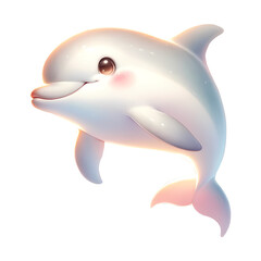 Cute dolphin watercolor clipart.