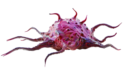 Cancer Cell Detailed Medical Illustration Isolated on White