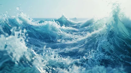 Gordijnen wild wavy water at high sea.  © CreativeCreations