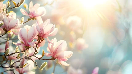 Gordijnen Beautiful Magnolia in full bloom  © Ziyan