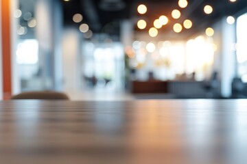 Fototapeta premium Captivating abstract bokeh in the blurred open space of office interior