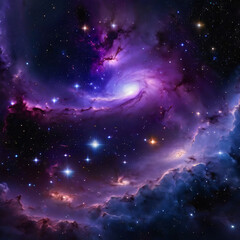 cosmic expanse featuring clusters of stars constellations spiraling galaxies billowing background