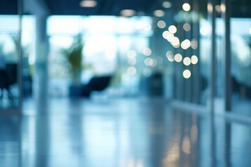 Blurred open space of office interior with captivating abstract bokeh effect