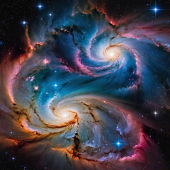 multicolor outer space star field and nebula in deep space many light years far from planet background