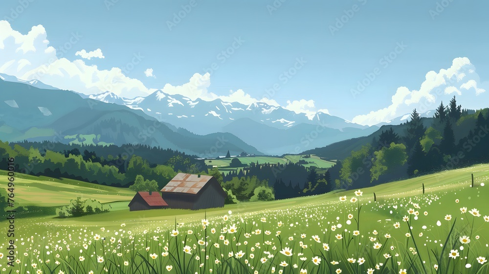 Wall mural austria's beautiful countryside