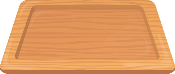 Wooden serving tray for meal dish cartoon icon