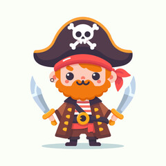 Pirate in a hat with swords
