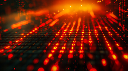 Abstract computer coding with glow light