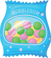 Gum balls pack cartoon icon. Colorful candy