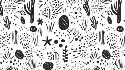 EPS10 seamless pattern with hand drawn doodles